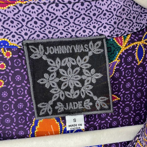 Johnny Was Jumpsuit Small Silk 1001 Nights Floral Boho Long Sleeve Straight Leg - Picture 9 of 11